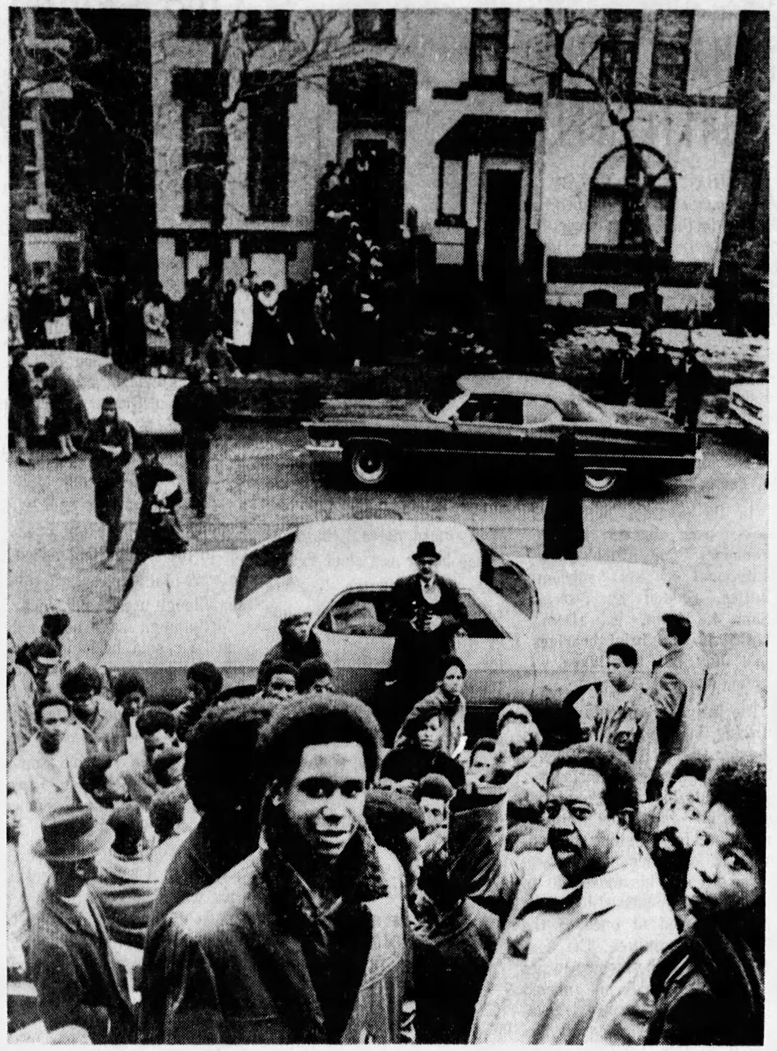 Community members visit Fred Hampton's apartment after the December 4th raid, 1969